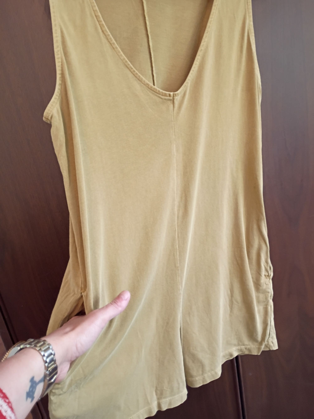 Treasure & Bond Mustard V-Neck Sleeveless Tank